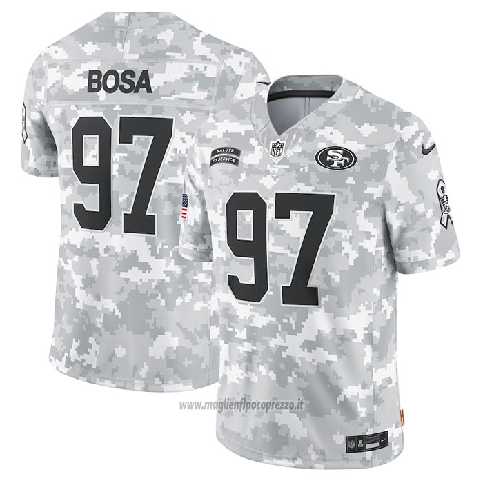 Maglia NFL Limited San Francisco 49ers Nick Bosa 2024 Salute To Service Grigio